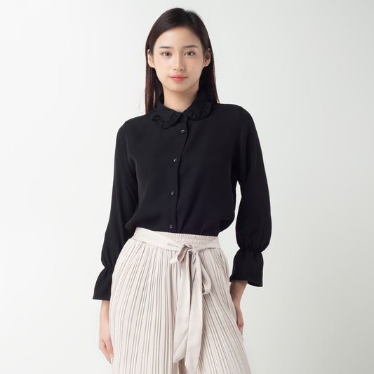 Benhill "Hyeon" Tops Kemeja Wanita Black 275-39288