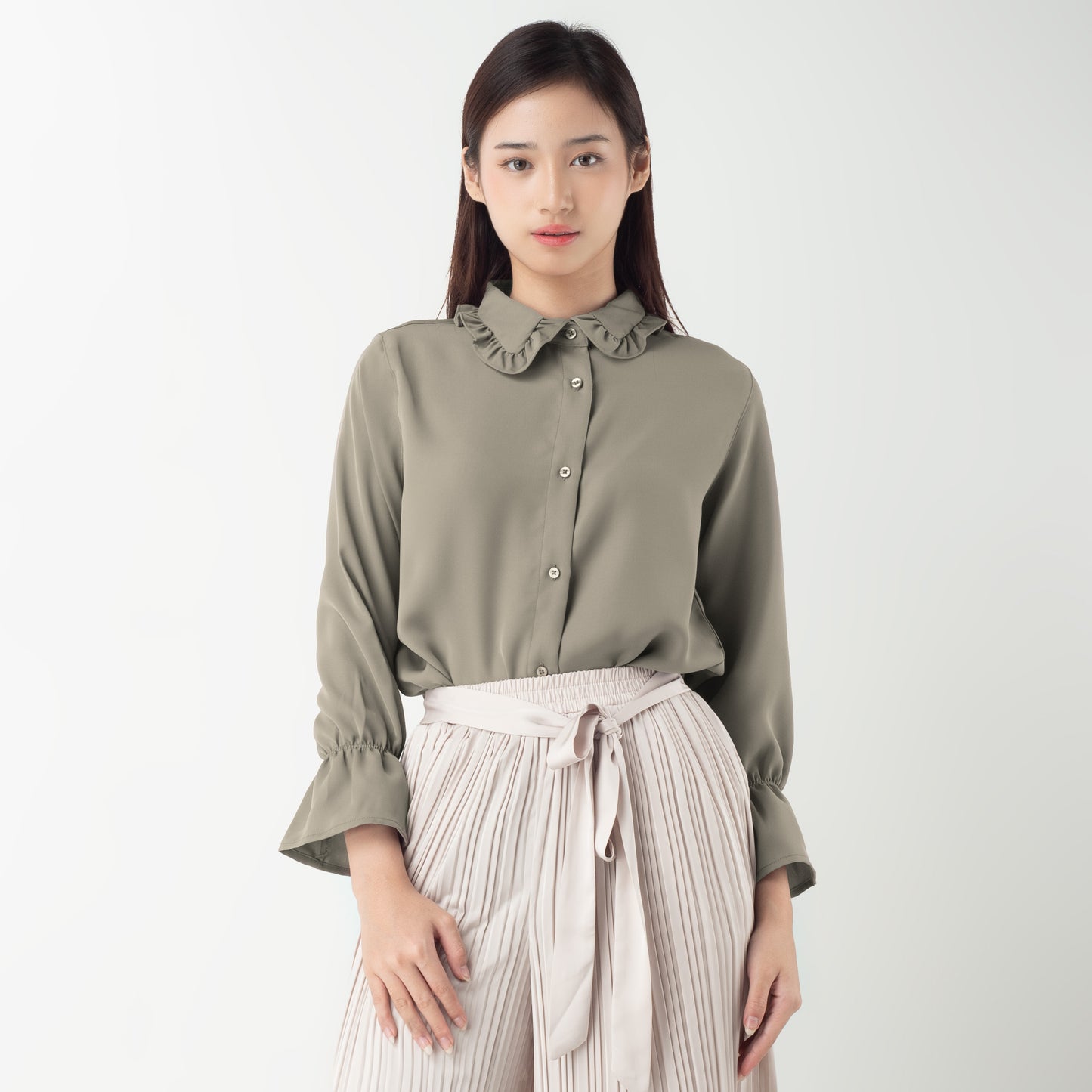Benhill "Hyeon" Tops Kemeja Wanita Olive 275-39988