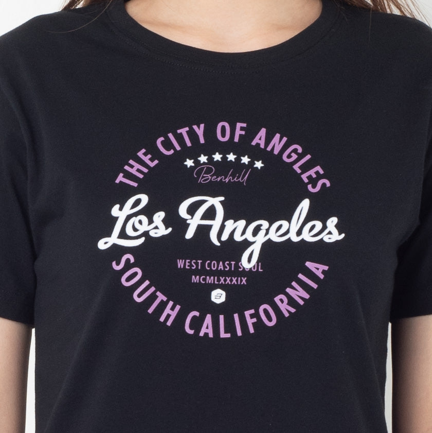 Benhill Kaos Grafis Katun 30s Combed Lengan Pendek Hitam 603-35286