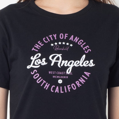 Benhill Kaos Grafis Katun 30s Combed Lengan Pendek Hitam 603-35286