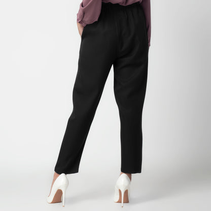 Benhill "Choe" Celana Bahan Wanita High Waist Black 211-39274