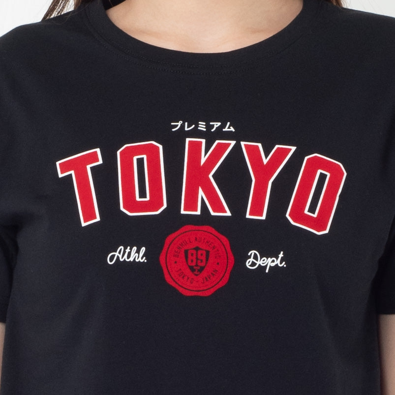 Benhill Kaos Grafis Katun 30s Combed Lengan Pendek Hitam 600-35286