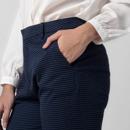 Celana Tartan Wanita "Narae" Plaid Pants Blue 266-32382