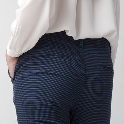 Celana Tartan Wanita "Narae" Plaid Pants Blue 266-32382