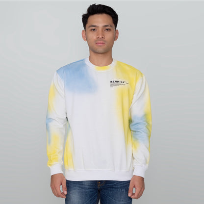 Benhill Sweatshirt Crewneck Tie dye Yellow 484-29150