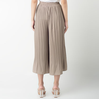 Benhill Celana Wanita "Yoana" Pants Pleated Cullotes Pinggang Karet Dengan Tali Pinggang Brown 279-39590
