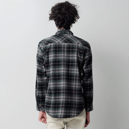 Benhill Kemeja Pria Flannel Lengan Panjang Kotak Hijau 29229-21733