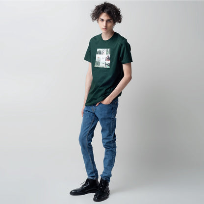 Benhill T-Shirt Grafis Katun 30s Combed Lengan Pendek Hijau Botol 462-481-39768