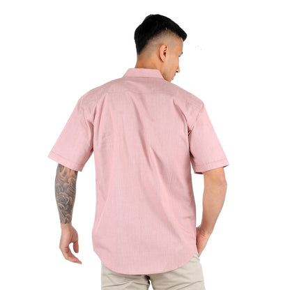 Benhill Kemeja Pria Basic Lengan Pendek Polos  Katun Filafil  Merah 27329-30-13434