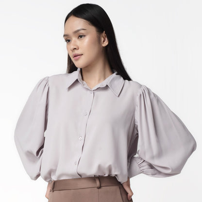 Benhill Kemeja Wanita " Seori" Tops Lengan Panjang Puff Grey 250-39879