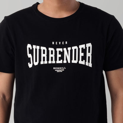 Benhill T-shirt Grafis Katun 30s Combed Lengan Pendek Hitam 392-39268