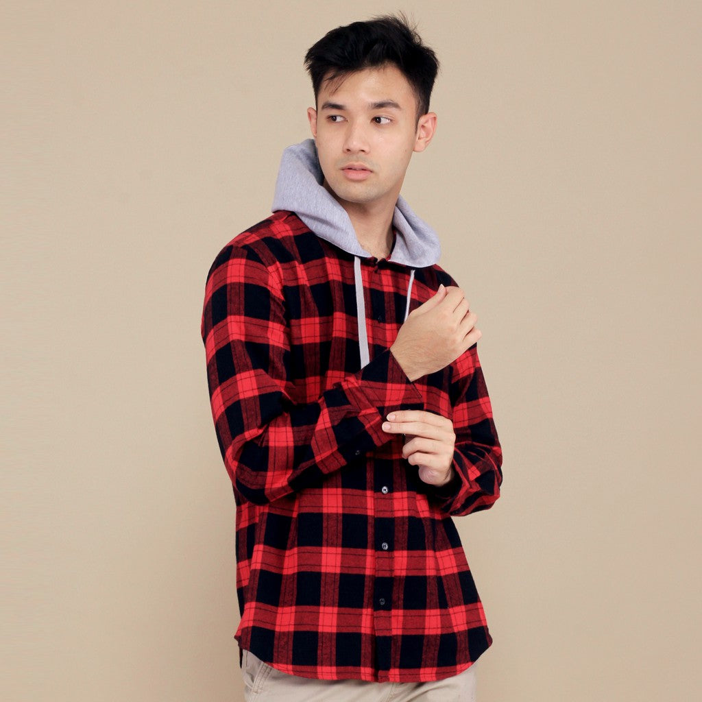 Benhill Hoodie Flannel Kotak Merah 27375-76-11438