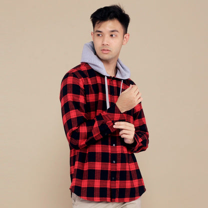 Benhill Hoodie Flannel Kotak Merah 27375-76-11438