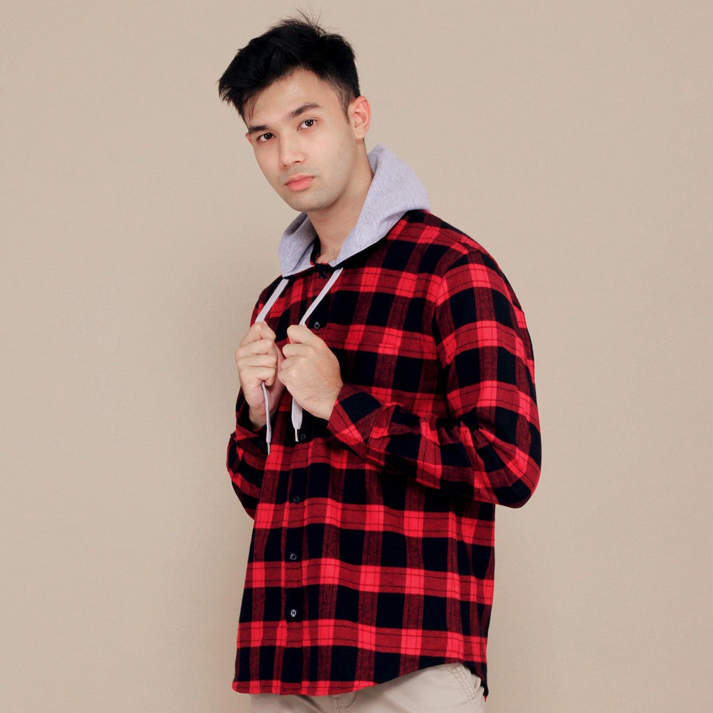 Benhill Hoodie Flannel Kotak Merah 27375-76-11438