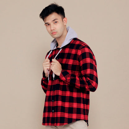 Benhill Hoodie Flannel Kotak Merah 27375-76-11438