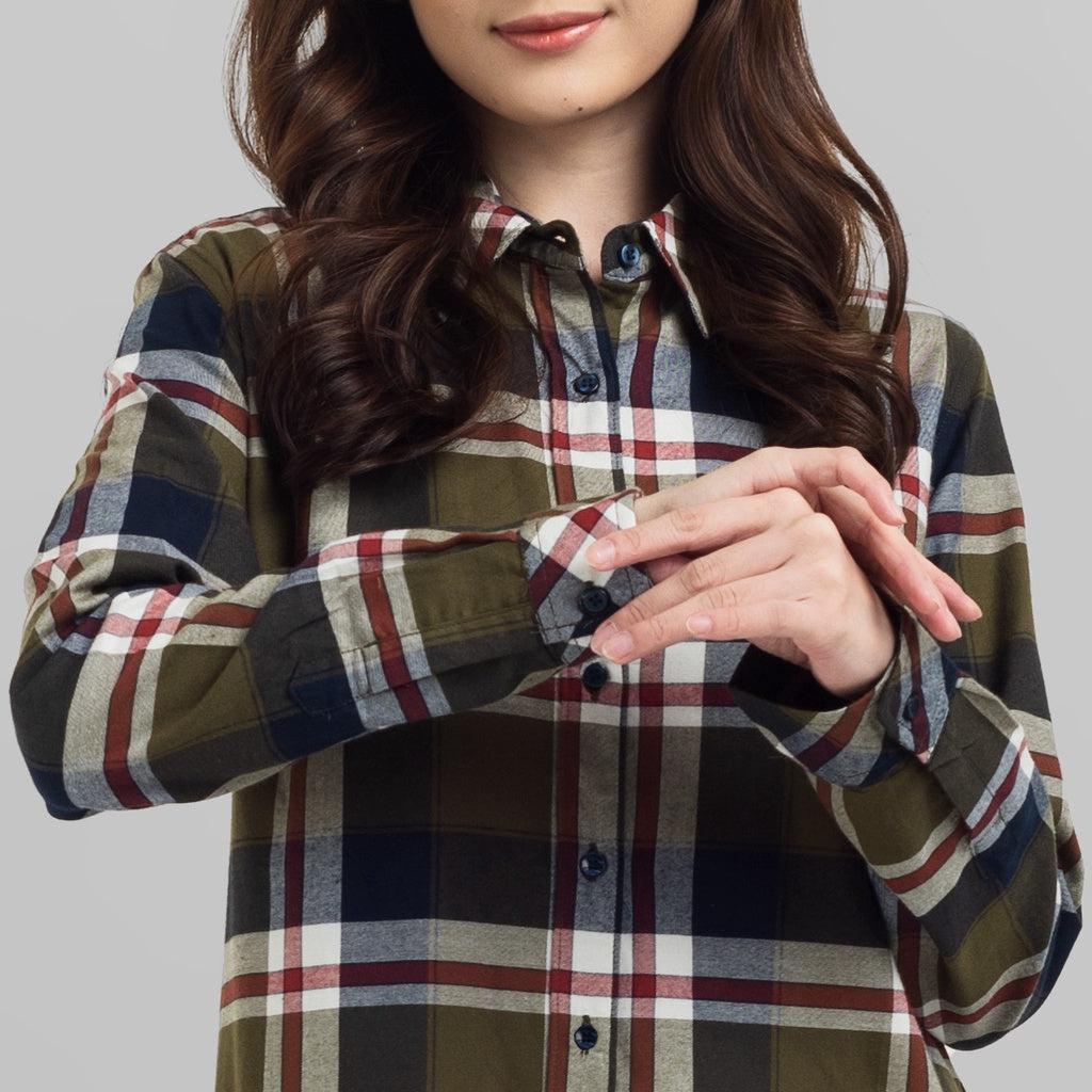 Benhill Kemeja Tunik Couple  Flannel Kotak Hijau 0727-11735-28075-11733