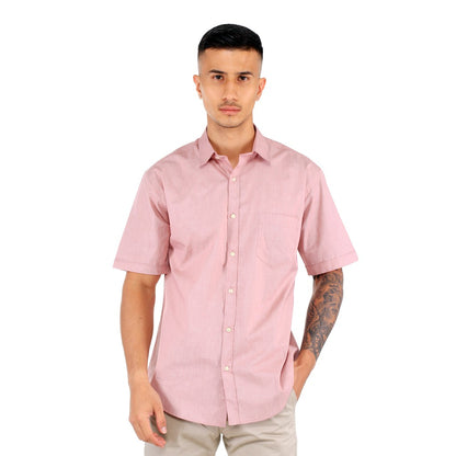 Benhill Kemeja Pria Basic Lengan Pendek Polos  Katun Filafil  Merah 27329-30-13434