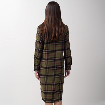 Benhill Kemeja Tunik Flannel Wanita Kotak  Hijau 0724-11735