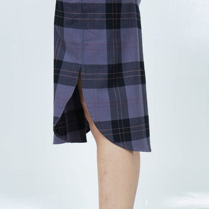 Benhill Kemeja Tunik Flannel Wanita Kotak  Abu-0713-11635