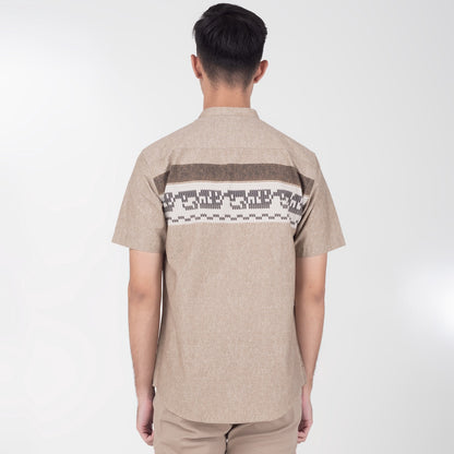 Benhill Kemeja Koko Pria Cotton Printing Lengan Pendek Coklat 28-16510