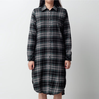 Benhill Kemeja Tunik Flannel Wanita Kotak Hijau 1160-21735
