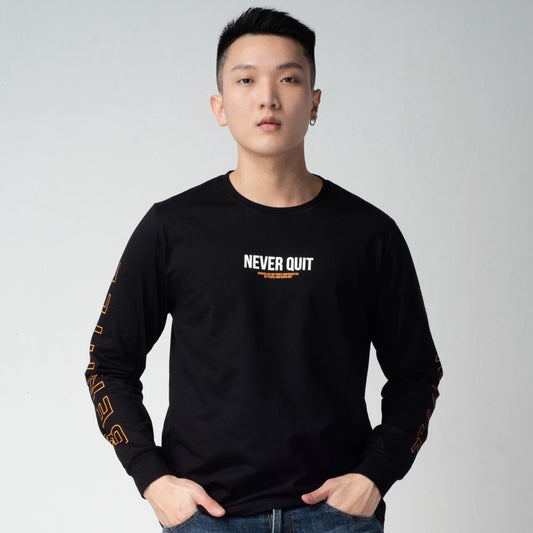 Benhill T-shirt Grafis Katun 30s Combed Panjang Black 303-55272-357-35272