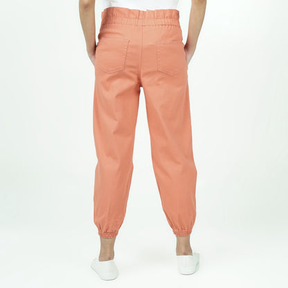 Benhill Celana  "Rae"  Stretch Wanita High Waist Jogger Pants Coral Pink  287-32491