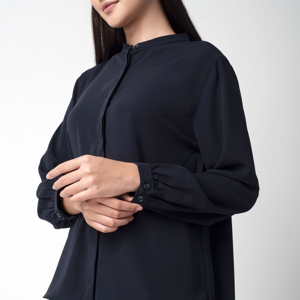 Benhill "Yena" Tops Kemeja Wanita Navy 240-39378