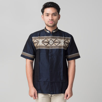 Benhill Taqwa Koko Bordir Pria Lengan Pendek Navy 2078-12308