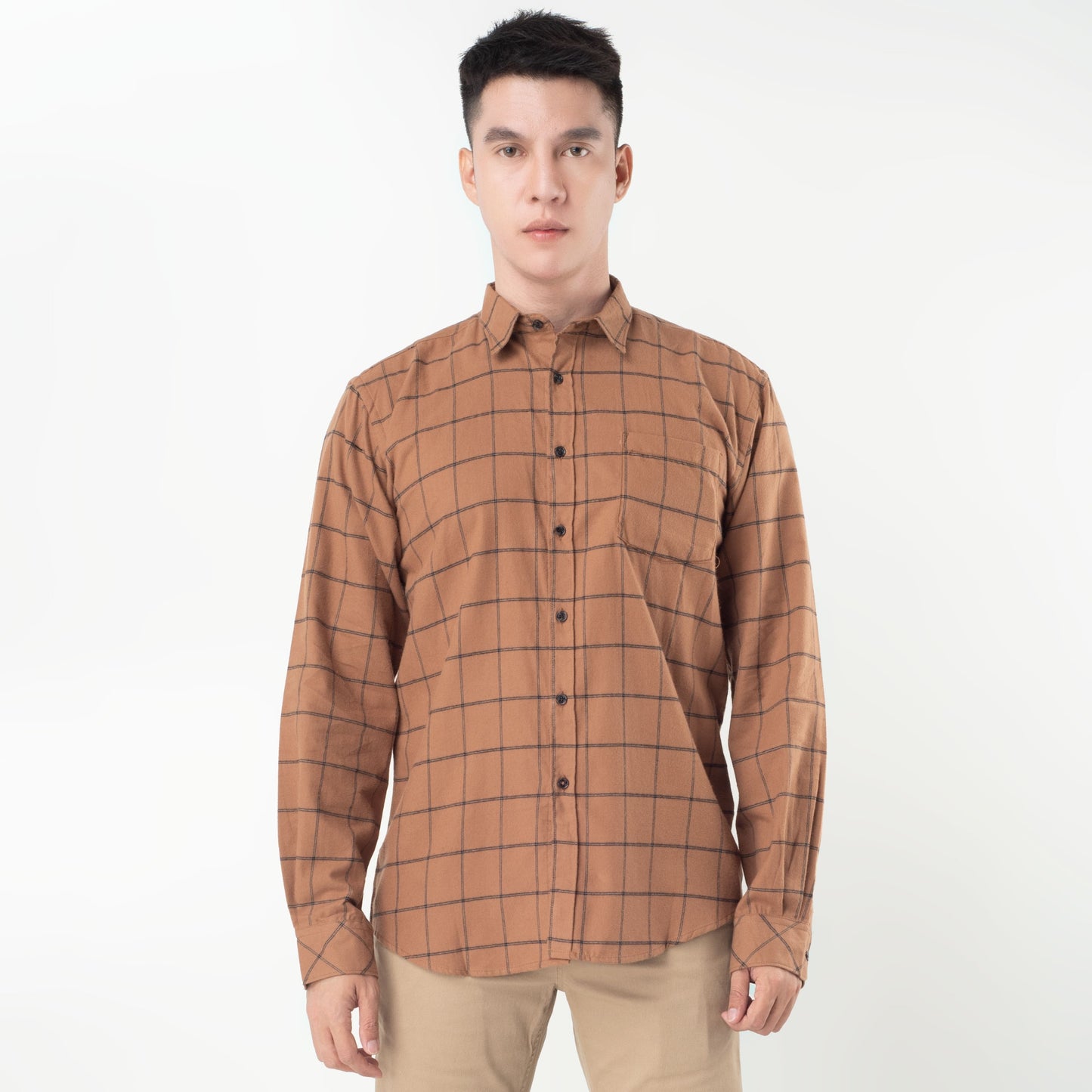 Benhill Kemeja Pria Flannel Kotak Coklat 27068-11533