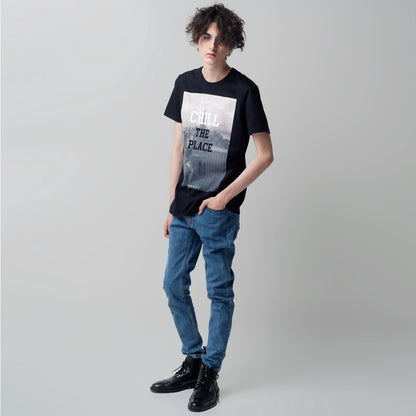 Benhill T-Shirt Grafis Katun 30s Combed Lengan Pendek Hitam 457-477-39268