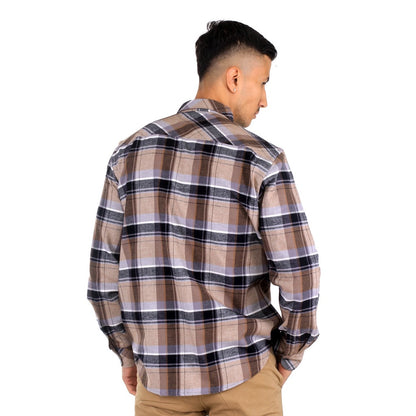 Benhill Kemeja Pria Flannel Lengan Panjang Kotak Cream 27621-11533