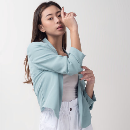 Benhill "Nayeon" Blazer Kerja / Outer Wanita Premium  Lengan Serut Blue 792-39G99