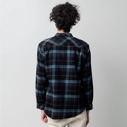 Benhill Kemeja Pria  Flanel Panjang  Kotak Abu 28909-11633