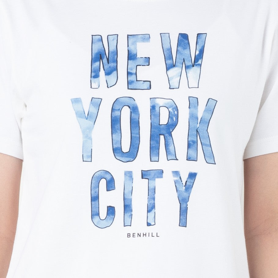 Benhill T-shirt Kaos Wanita Grafis Katun 24s Combed Lengan Pendek Putih 602-35186