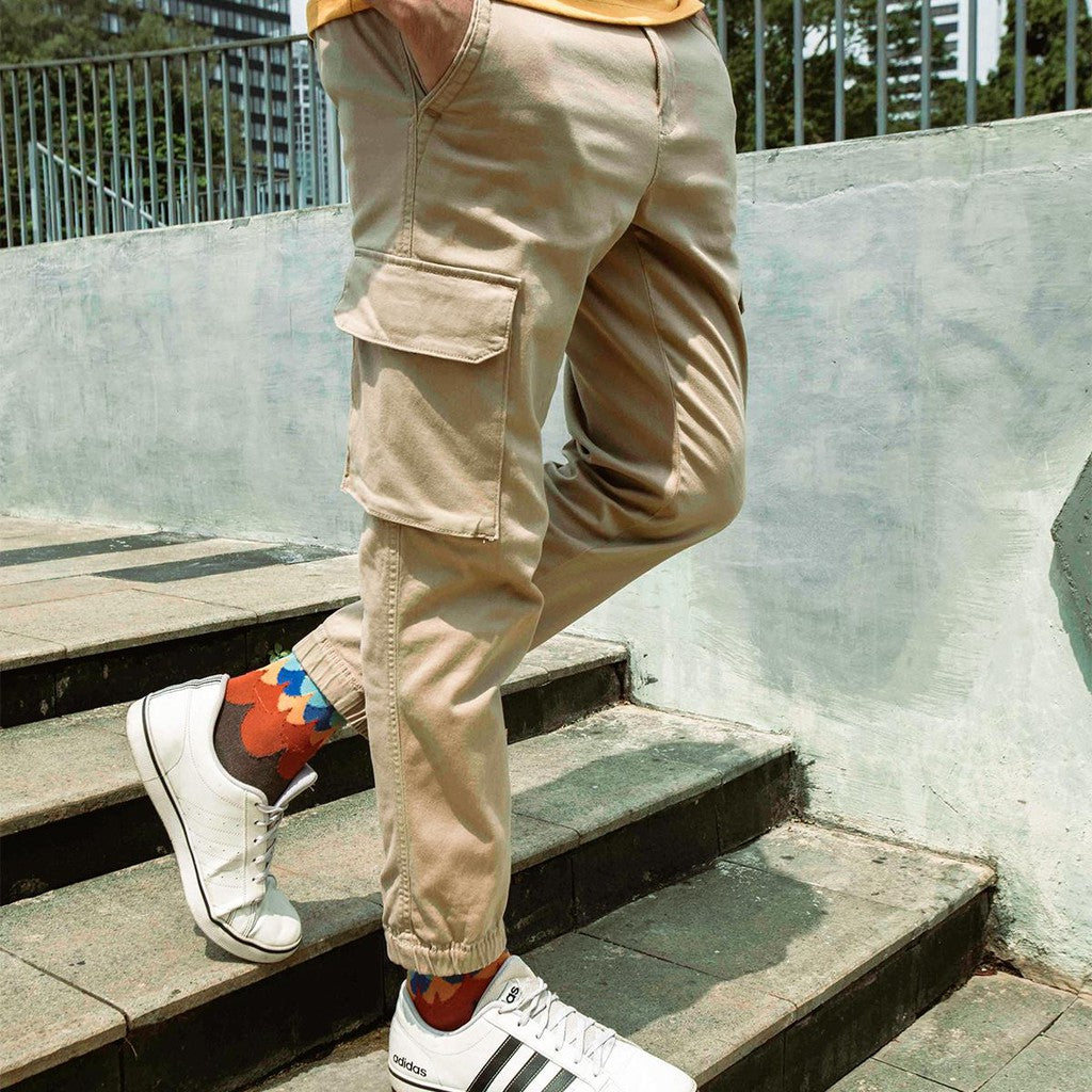 Benhill Celana Cargo Jogger 'BAIM WONG' Cream 27719