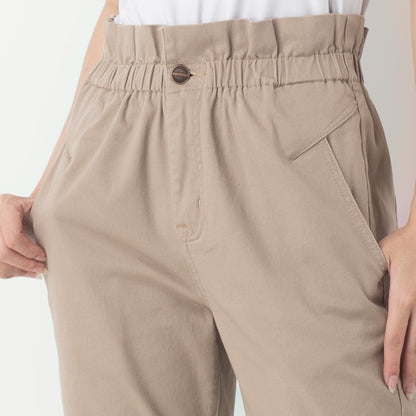 Benhill Celana  "Rae"  Stretch Wanita High Waist Jogger Pants Khaki 285-32991