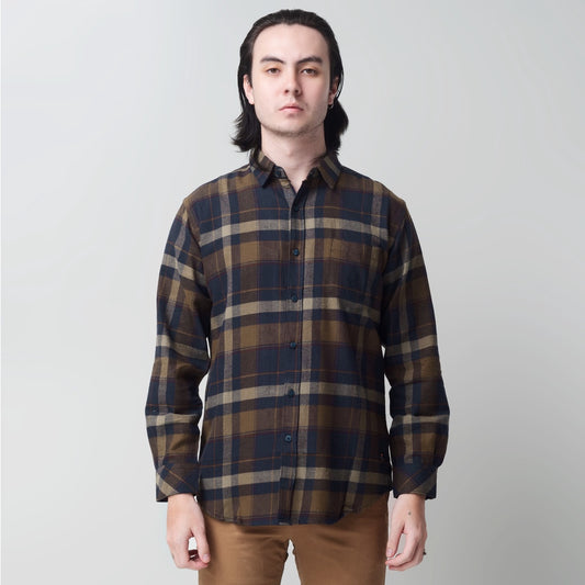 Benhill Kemeja Pria Flannel Lengan Panjang Kotak Biru 29406-11533