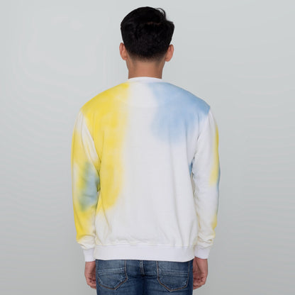 Benhill Sweatshirt Crewneck Tie dye Yellow 484-29150