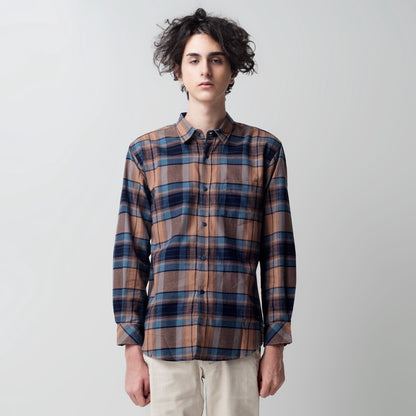 Benhill Kemeja Pria Flanel Panjang Kotak Biru 28166-67-11333