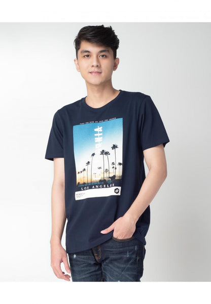 Benhill Kaos Grafis Katun 30s Combed Lengan Pendek Hitam 321-35368