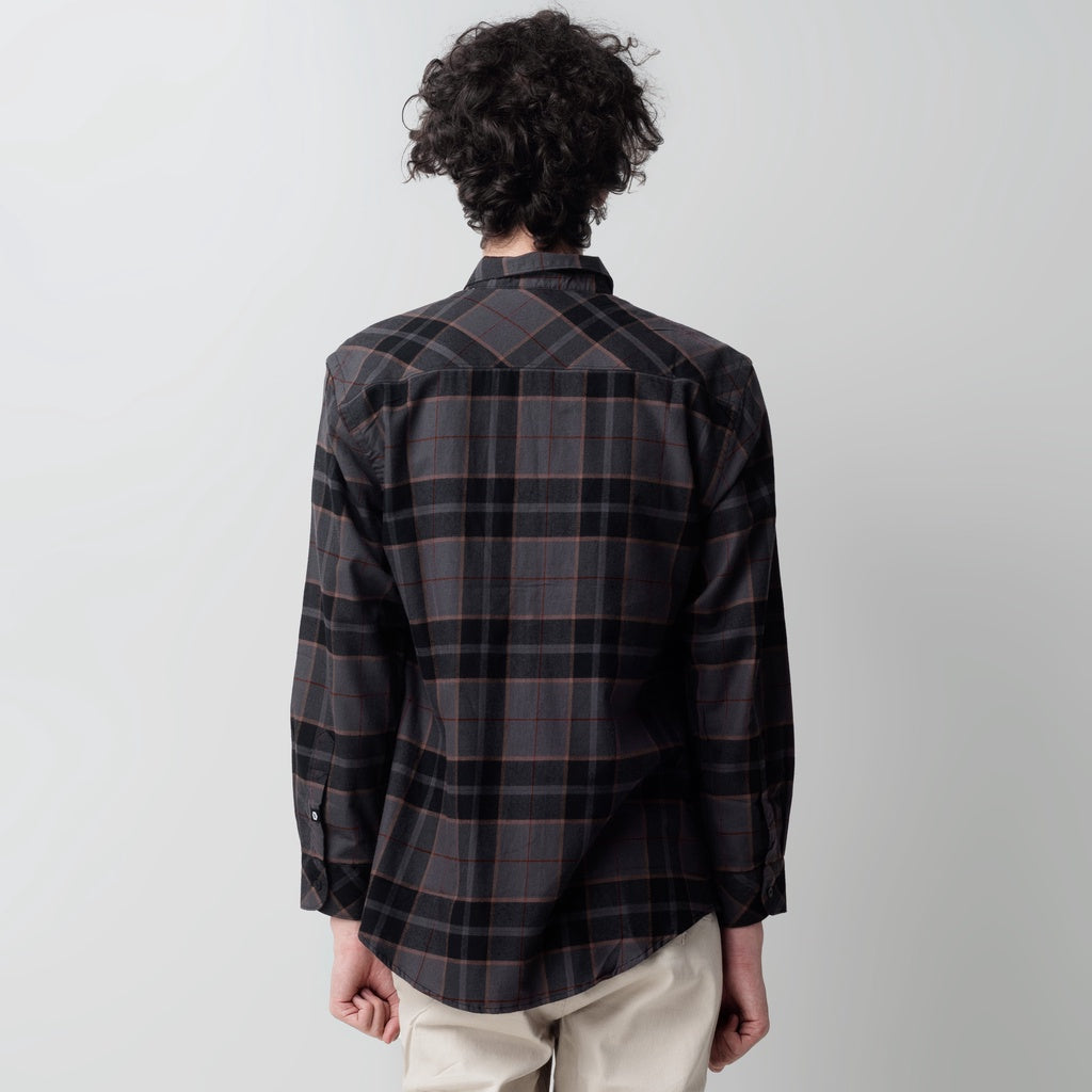 Benhill Kemeja Pria  Flanel Panjang  Kotak Abu  28180-11633