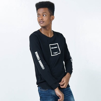 Benhill Kaos Grafis Katun 30s Combed Lengan Panjang Hitam 352-35272