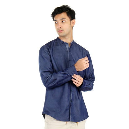 Benhill Kemeja Koko Pria Denim Lengan Panjang Navy Blue 24757-24758-79309