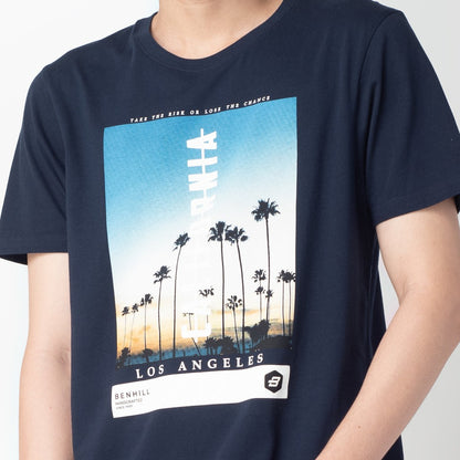 Benhill Kaos Grafis Katun 30s Combed Lengan Pendek Hitam 321-35368