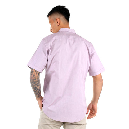 Benhill Kemeja Pria Basic  Polos  Lengan Pendek Katun Filafil  Lilac  27331-32-13834