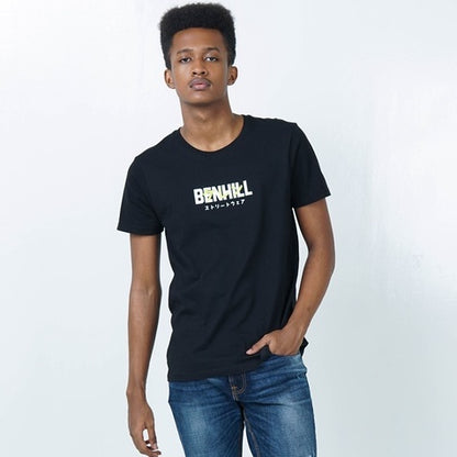 Benhill Kaos Grafis Katun 30s Combed Lengan Pendek Warna Hitam 349-35268