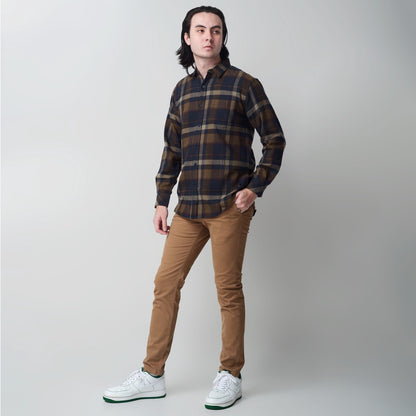 Benhill Kemeja Pria Flannel Lengan Panjang Kotak Biru 29406-11533