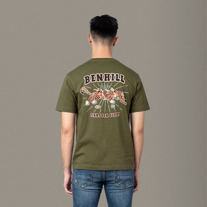 Benhill Kaos Grafis Katun 30s Combed Lengan Pendek Warna Hijau 27826-95768