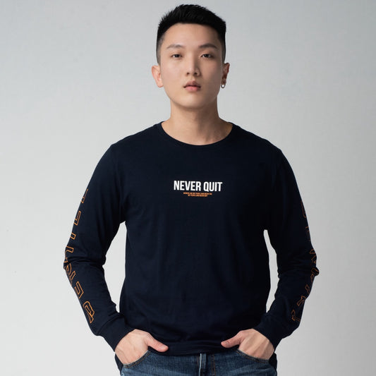 Benhill Kaos Grafis Katun 30s Combed Lengan Panjang Navy 304-55372